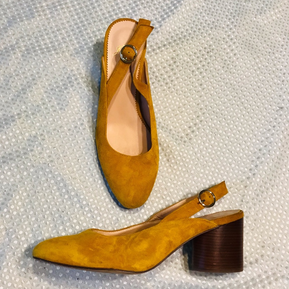 J.crew suede yellow heels